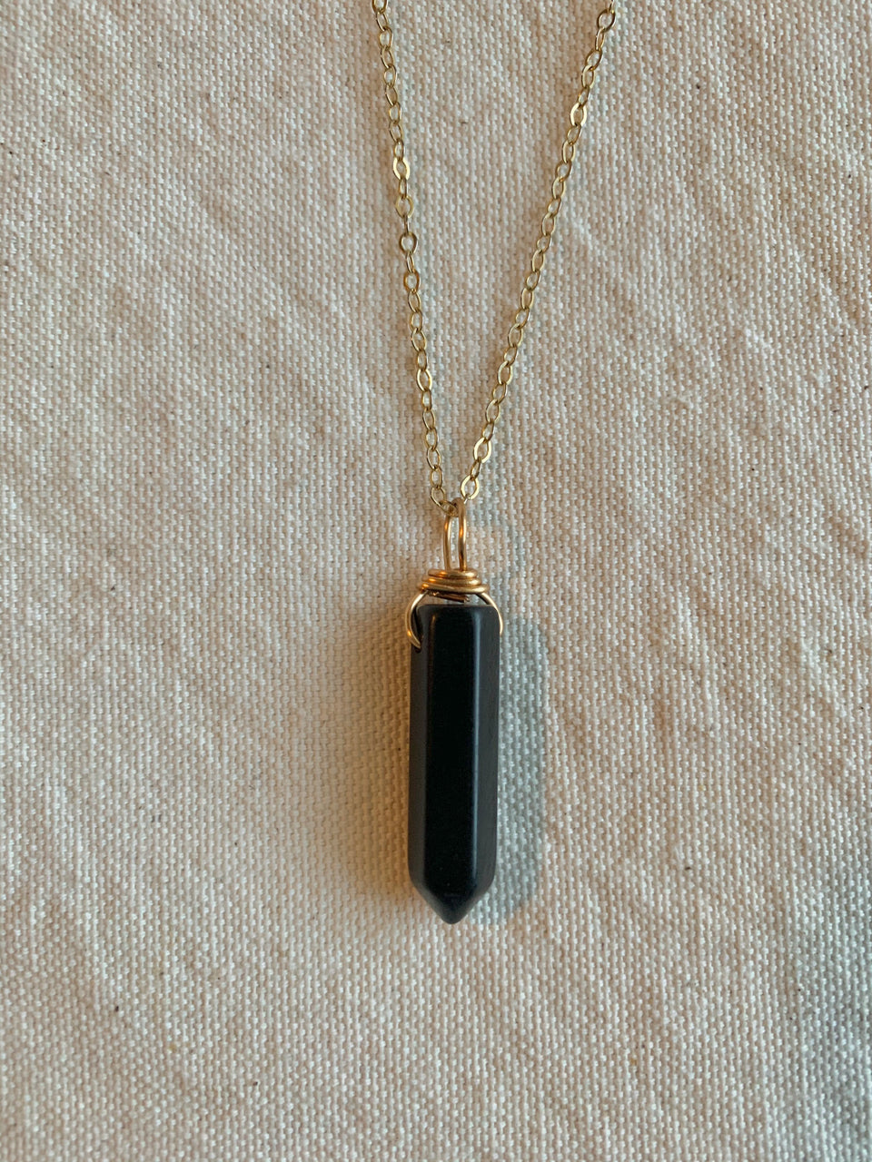 Black agate medium necklace