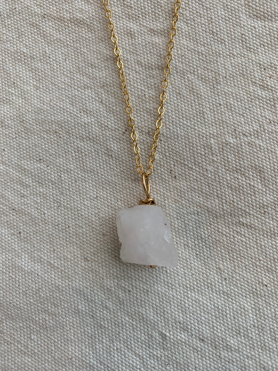 Rose quartz charm necklace