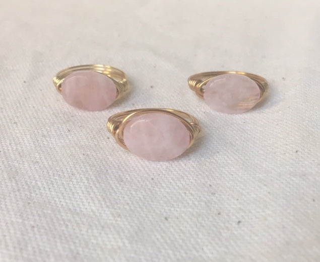 Rose quartz ring