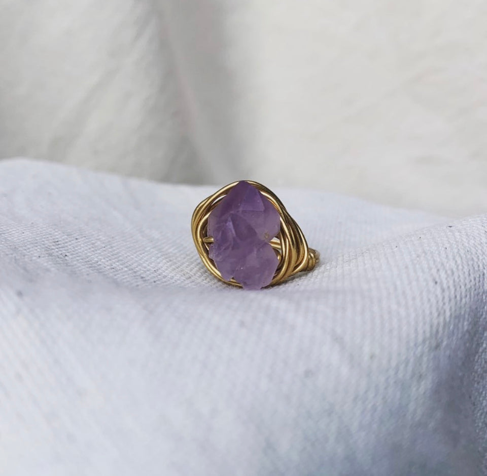 Raw Amethyst Ring