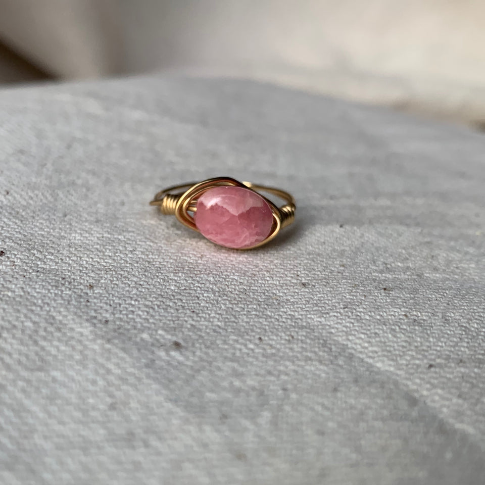 Rhodochrosite ring