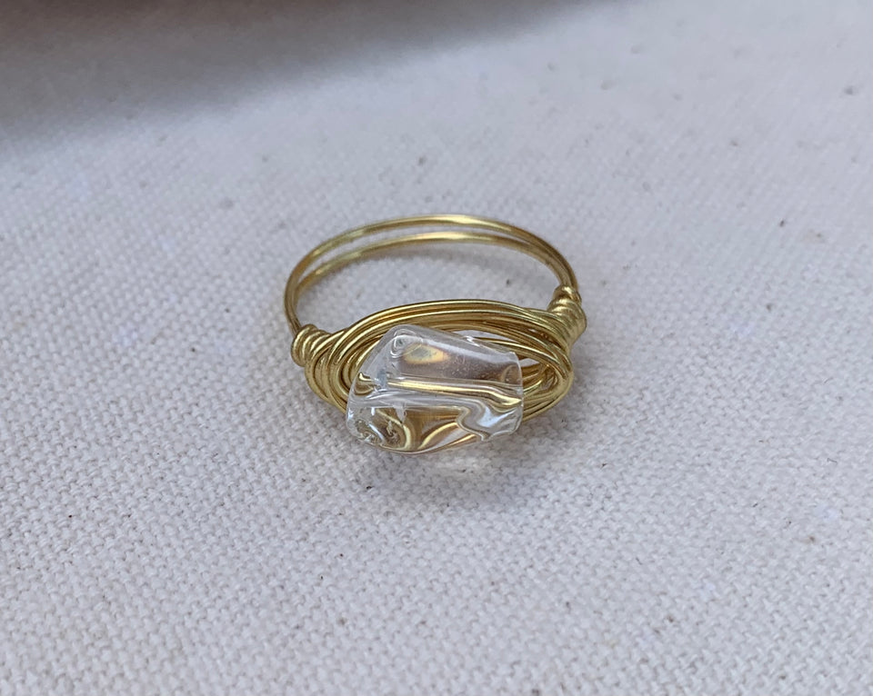 Clear quartz ring