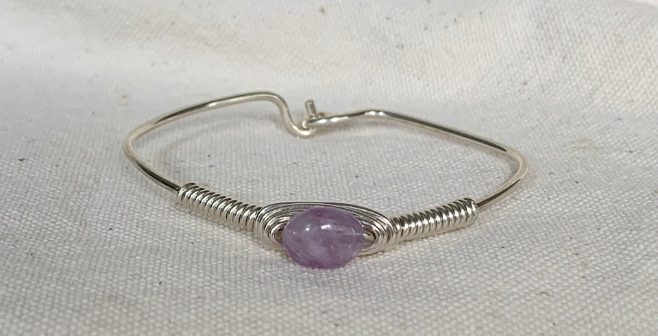 Amethyst sterling silver bracelet