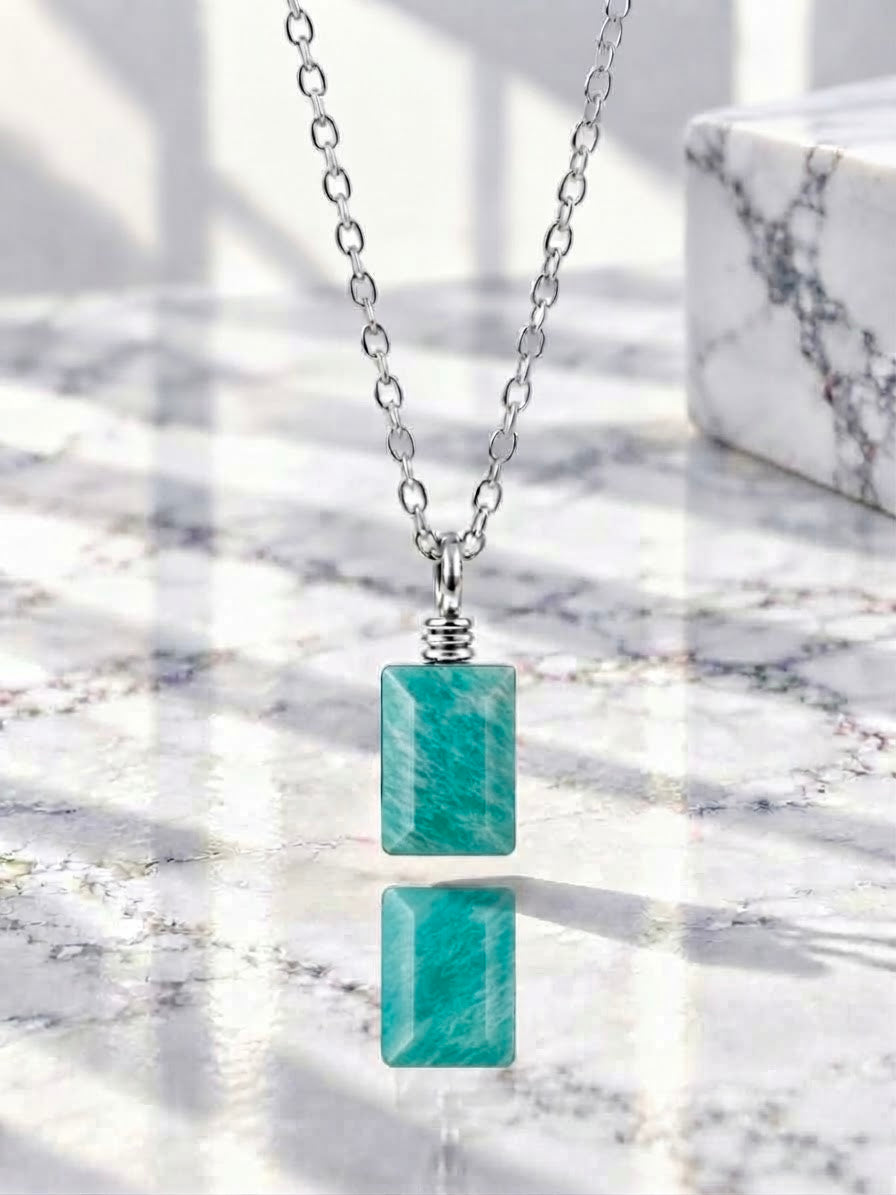 Amazonite 925 sterling silver necklace