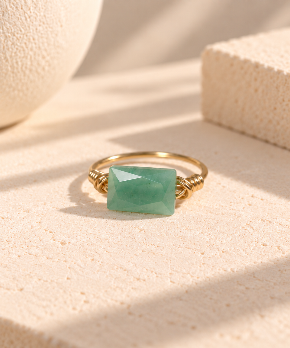 Green aventurine ring