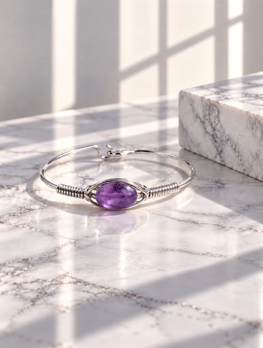 Amethyst sterling silver bracelet
