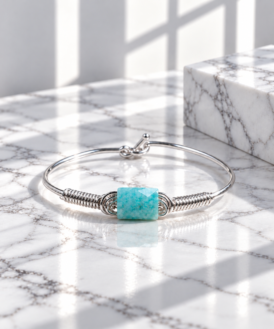 Amazonite 925 sterling silver bracelet