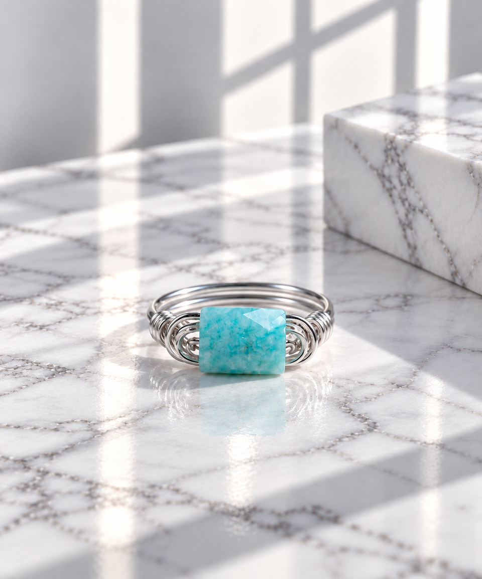 Amazonite 925 Sterling silver ring
