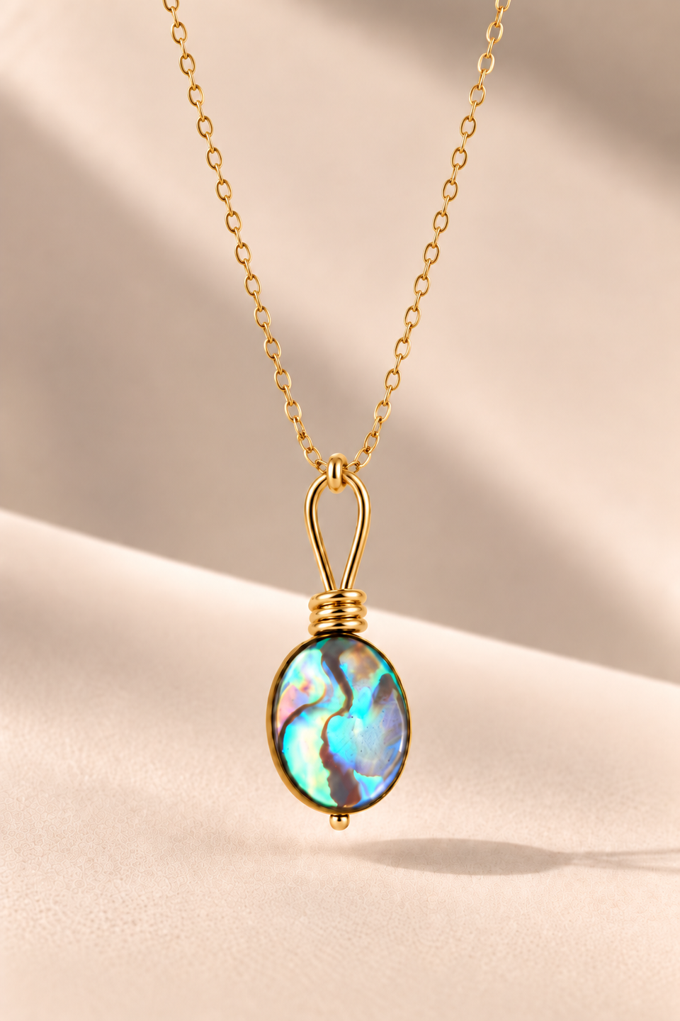 Abalone seashell charm necklace