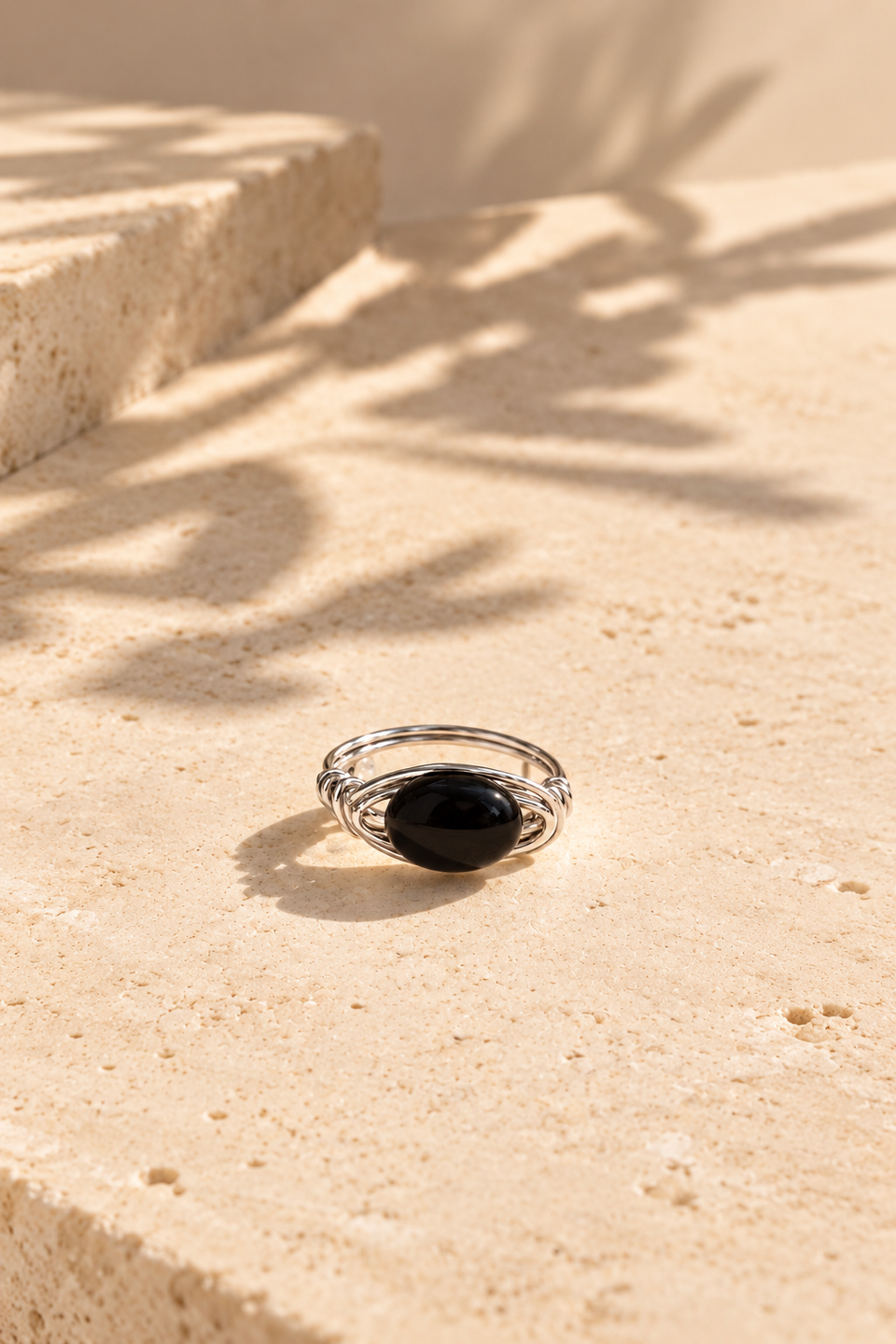 Onyx sterling silver ring