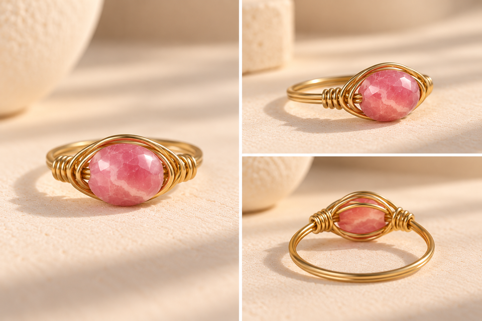 Rhodochrosite ring
