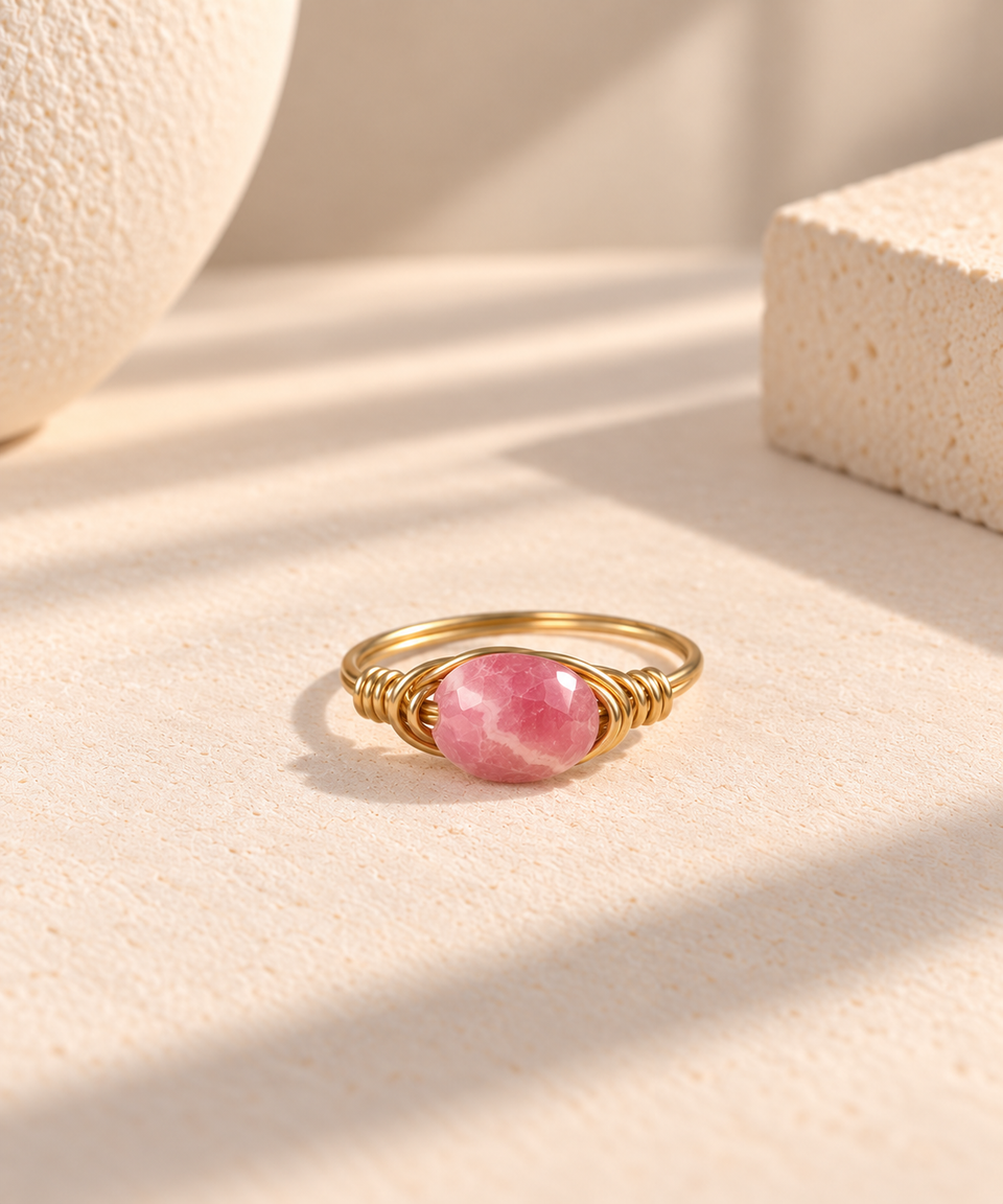 Rhodochrosite ring