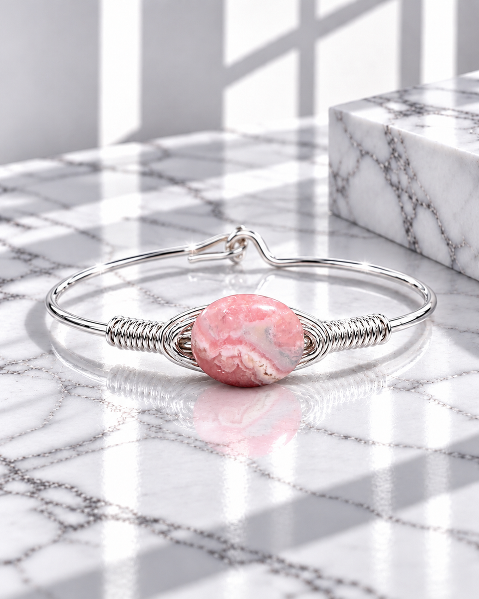 Rhodochrosite 925 Sterling Silver Small Bracelet