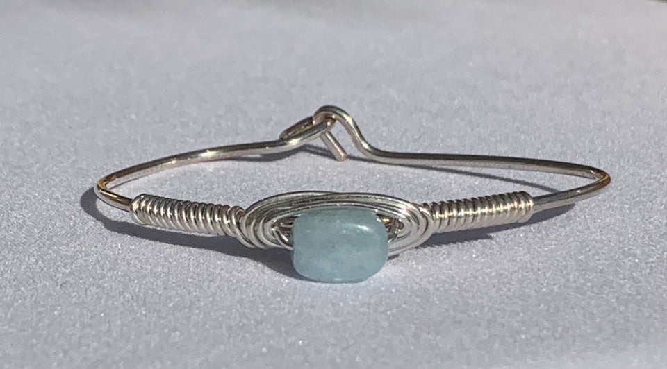 Aquamarine sterling silver bracelet