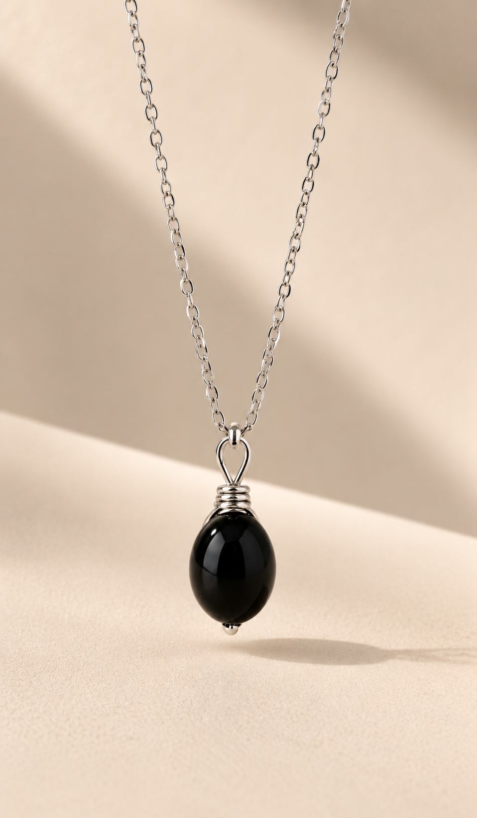 Onyx sterling silver necklace