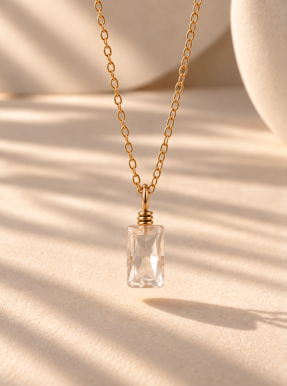 Clear quartz charm necklace