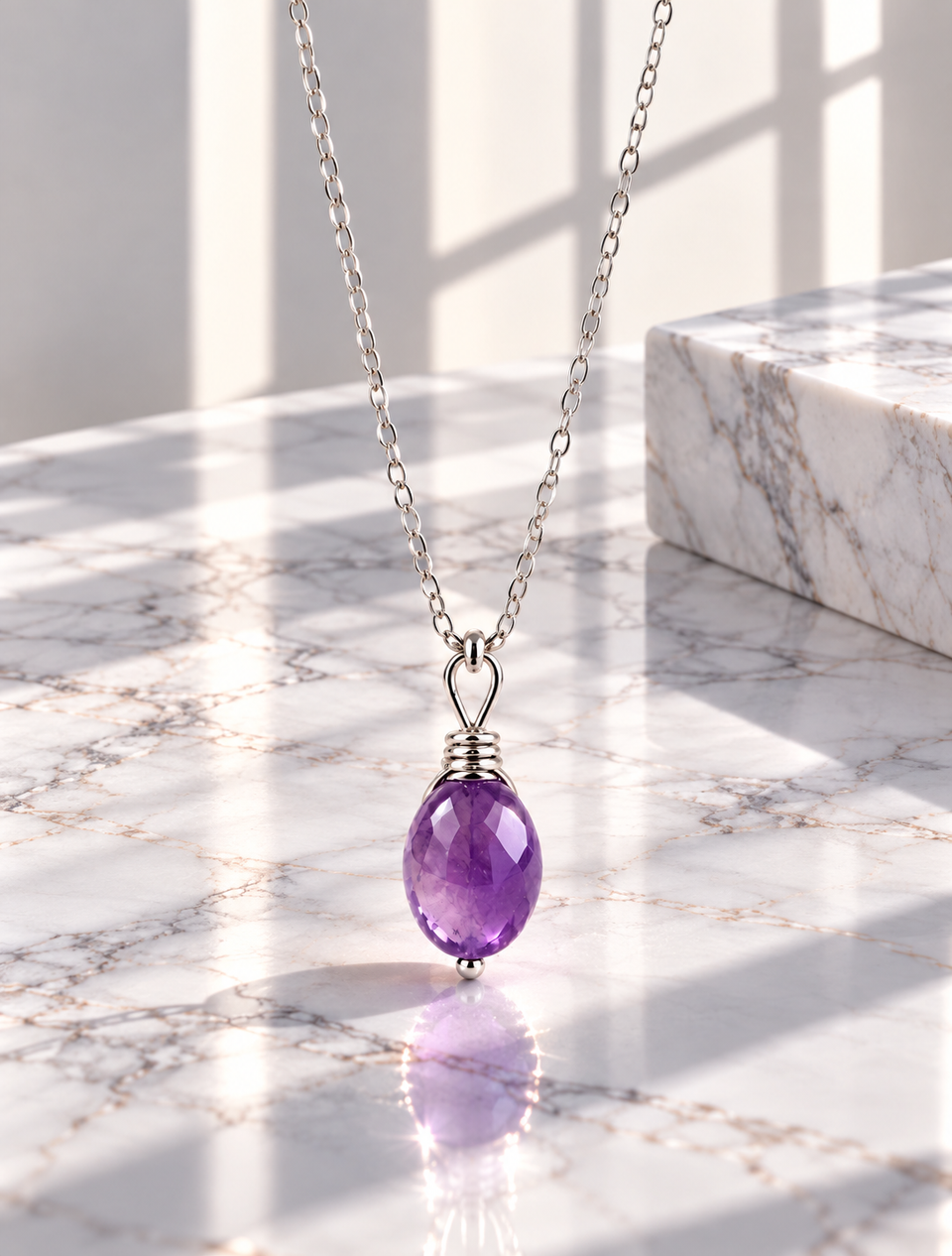Amethyst 925 Sterling silver necklace