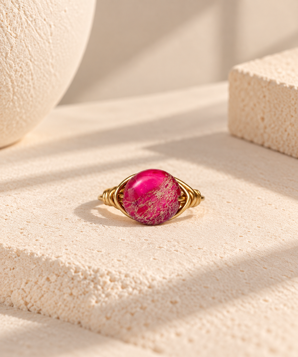 Pink jasper ring