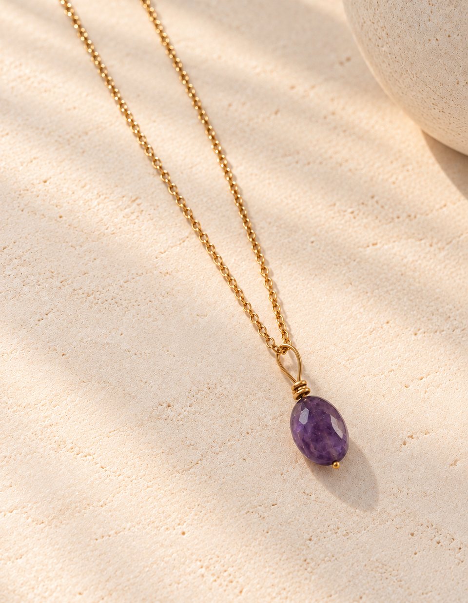 Amethyst charm necklace