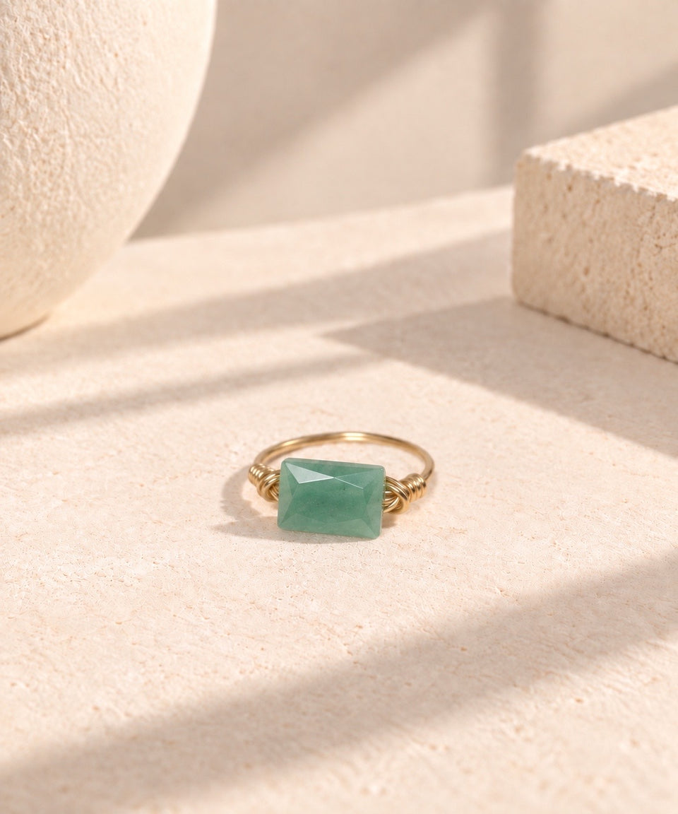 Green aventurine ring