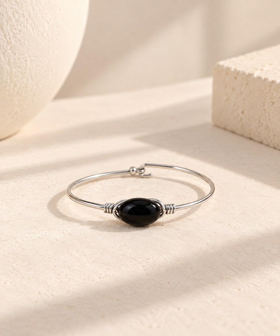 Onyx sterling silver bracelet