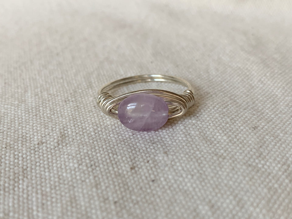 Amethyst ring in sterling silver