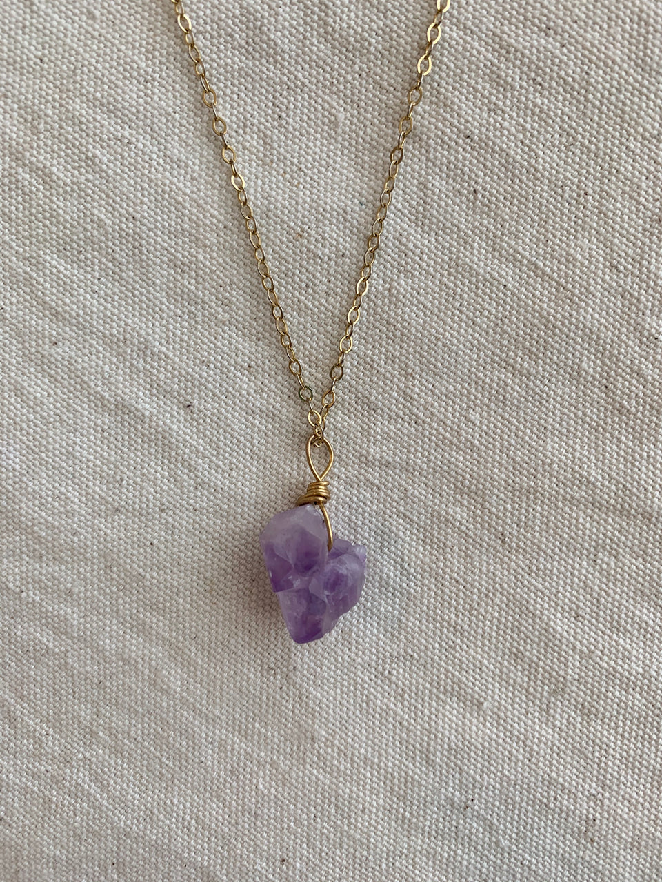 Amethyst charm necklace