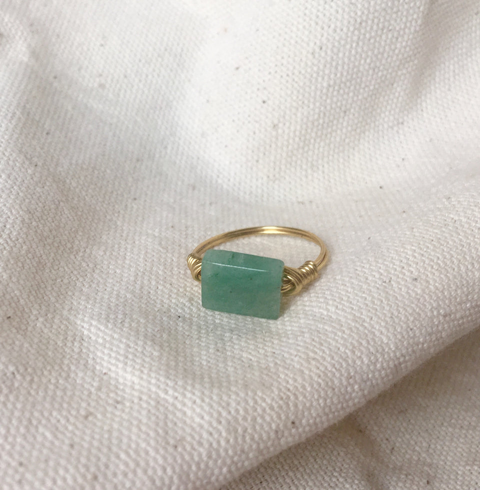 Green aventurine ring