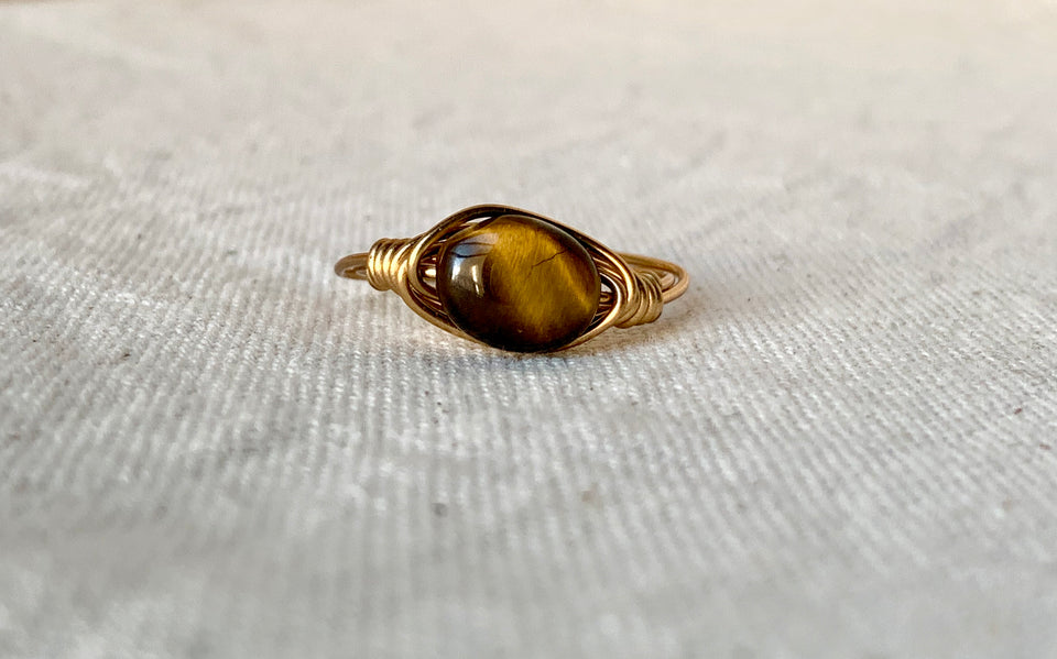 Multi Eye Ring Tigers Eye Stone Ring